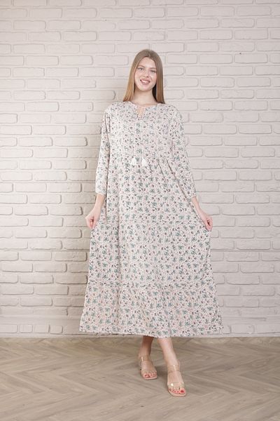 mervemoda Γυναικείο Καλοκαιρινό Υφαντό Φόρεμα Plus Size