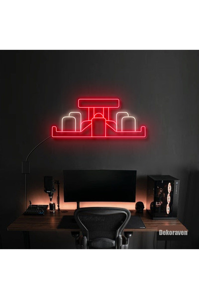dekoraven Formula Yarış Arabası Neon Led Tabela Dekoratif Aydınlatma