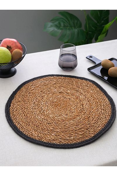 LC Waikiki LCW HOME - 40x40 εκ. Αμερικάνικο σερβιρίσματος Στρογγυλό Μπλοκ Ψάθινη Ζώνη