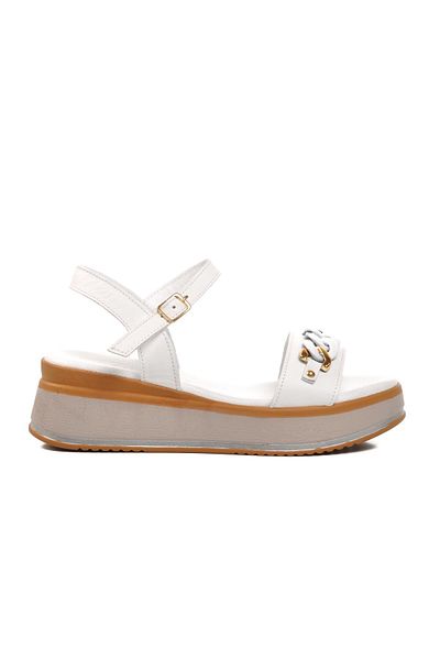 Voyager Model 9716 Sandale de damă din piele naturală albă