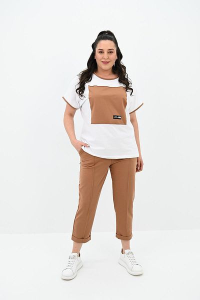 Koza Butik Σετ γυναικεία φόρμα με κοντό μανίκι Plus Size - 8091-24