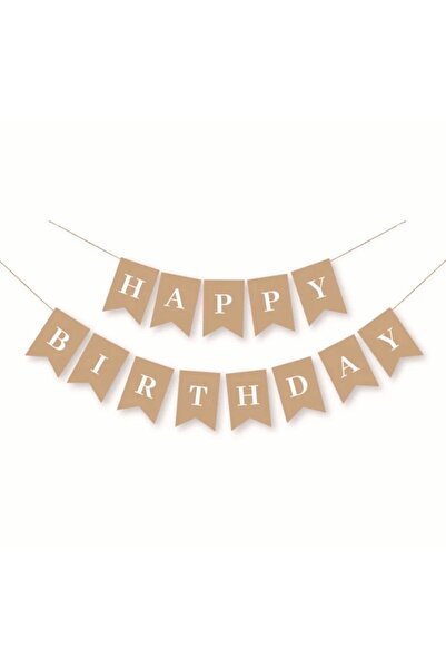 Öztürkpartievi لافتة عيد ميلاد سعيد باللون الأبيض الطبيعي