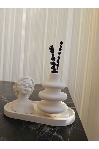 DNZ DEKOR Kadın Figürlü 3'lü Twist Vazo Seti & Dekoratif Obje & Vazo