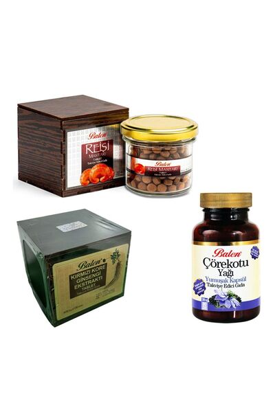 Balen Reishi Mantarı Kırmızı Kore Gınseng Çörekotu Yağı Kapsül