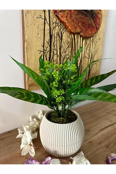 La bella bazar Τεχνητό λουλούδι σε γλάστρα Διακοσμητικό επιτραπέζιο λουλούδι μπαλκονιού με φυσική πέτρα και φύκια Διακόσμηση επιτραπέζιου χώρου