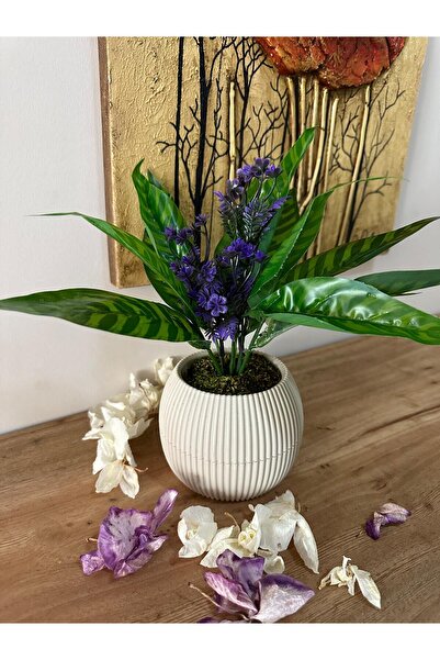 La bella bazar زهرة اصطناعية مع وعاء ديكور طاولة شرفة زهرة حجر طبيعي موس ديكور سطح الطاولة