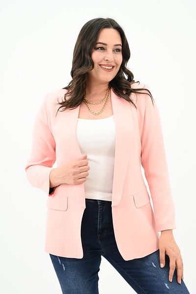 Koza Butik Large Size Women's Jacket with Fake Pocket Detail - 0106-23