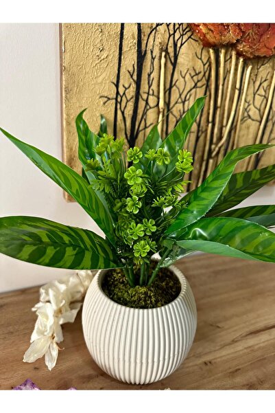 La bella bazar Τεχνητό λουλούδι σε γλάστρα Διακοσμητικό επιτραπέζιο λουλούδι μπαλκονιού με φυσική πέτρα και φύκια Διακόσμηση επιτραπέζιου χώρου