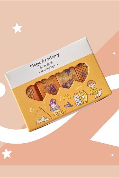 Marseliko Magic Academy Orange 4-Piece Washi Tape Set / Washi Tape / Bullet Journal / Scrapbook