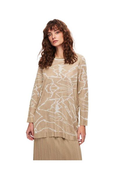 MISS DALIDA Beige Patterned Tunic - Stylish and Comfortable Design
