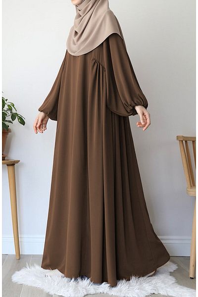 suhneva Coffee Color Cascade Dress