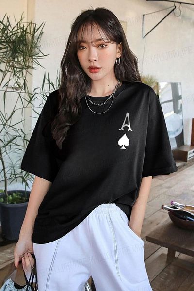 Teenage Millionaire Μαύρο μπλουζάκι Oversize - Γυναικείο, Spade As Printed