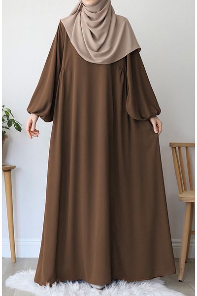 suhneva Coffee Color Cascade Dress