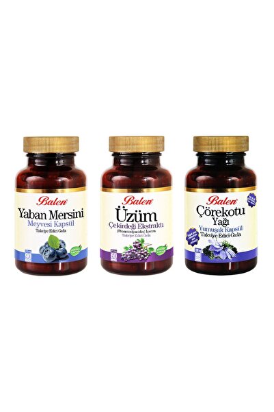 Balen Üzüm Çekirdeği Yaban Mersini Çörekotu Yağı Kapsülü