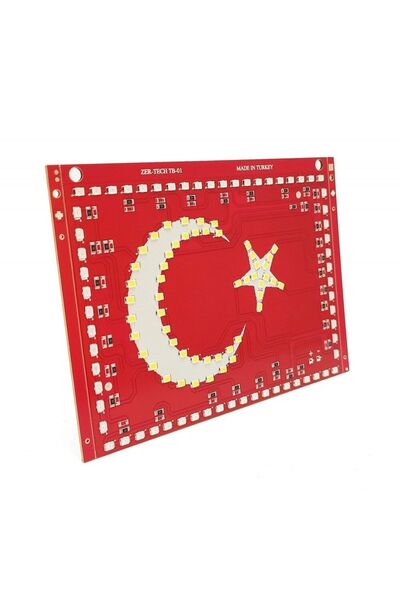 otopaspascım Türk Bayrağı Ay Yıldız Bayrak Led Işıklı Panel Tabela - 24 Volt