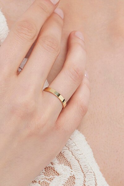 Altınbaş 14 Ayar Altın Unisex Düz Alyans 3 mm