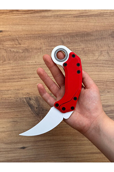keyrambitcidayi Gravity Karambit Rulmanlı, Plastik - Beyaz Kırmızı (Rulmanlı)