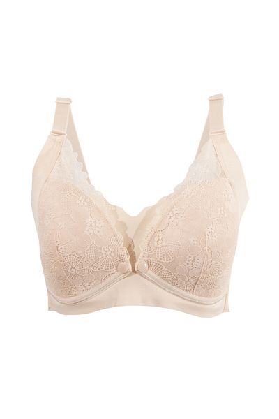 OKUS - Pretty Lace Maternity & Nursing Bra - Beige - Medium