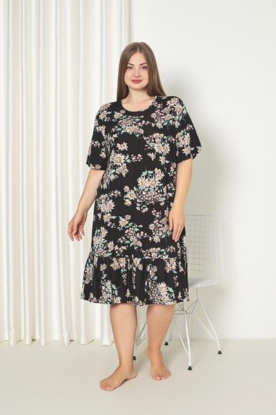 Asel Viscose Combed Nightgown - Large Size