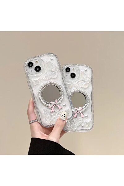 İphone 15 Pro Max Uyumlu Lüks Tasarımlı 3d Kelebek Ve Ayna Detaylı Kılıf Zarif Ve Şık Koruma