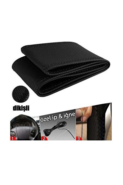 NKT GROUP Fiat / Tofaş Tipo Uygun Deri Direksiyon Kılıfı Sarmalı Dikmeli Siya...