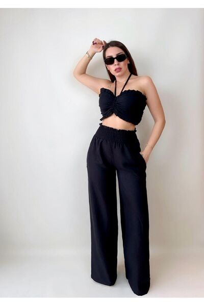 Butik MiMi FashionTR Keten Pantolon & Crop Takım