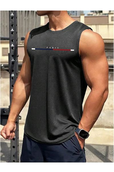 MOONBULL Ανδρικό αμάνικο μπλουζάκι Paris Printed