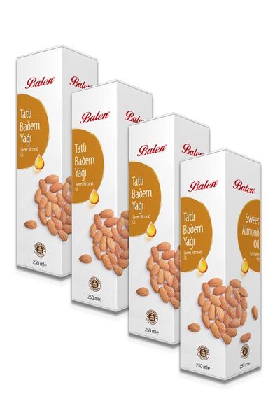 Balen Tatlı Badem Yağı Soğuk Pres 4 X 250 ml