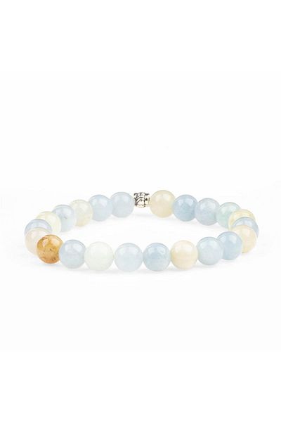 Zeynep Büyükbay 8mm Sphere Cut Natural Stone Bracelet - Aquamarine