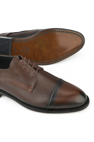 Ziya Ανδρικά κλασικά παπούτσια από γνήσιο δέρμα - 14148z801 καφέ