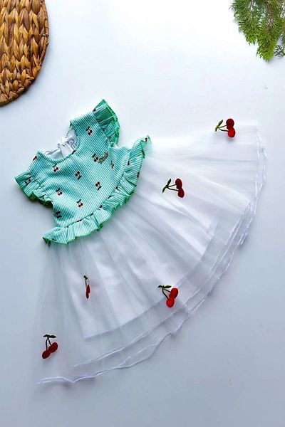 Baby Animals Summer Dress Short Sleeve Tulle Tutu Lined Girl's Dress Baby Clothing Baby Girl Dress