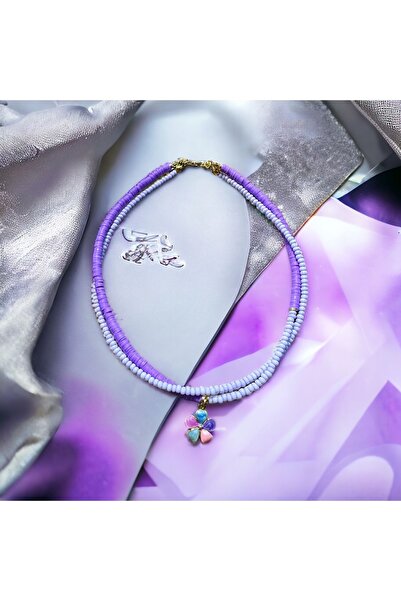 Denis Bujiteri Kız Çocuk 35cm Uzatma Ikili Fimo Ve Boncuk Kolye, Çiçek