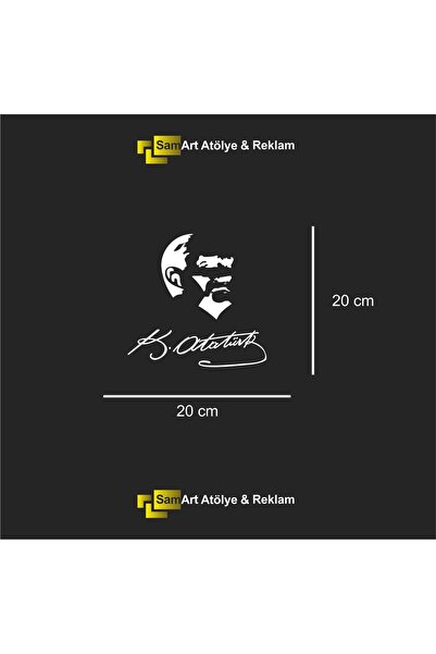 sticker ملصق توقيع صورة ظلية Atatürk - ملصق سيارة