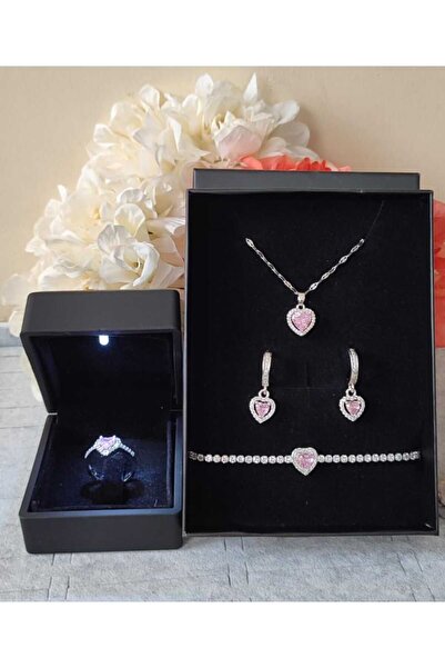 teknotrust الزركون حجر مضاء في صندوق الصلب 'الإسورة حلقة قلادة أقراط، م مجموع...