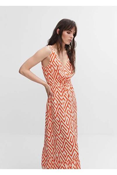 MANGO Woman Desenli Fiyonklu Elbise