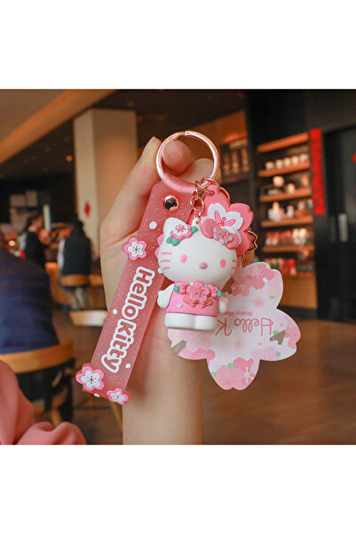 FG KONNİCHİWA HELLO KİTTY lüx içi sulu anahtarlık pembe hello kitty mavi içi ...