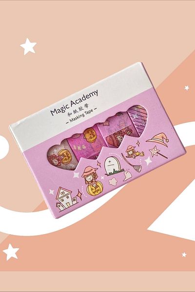 Marseliko Magic Academy Pink 4-Piece Washi Tape Set / Washi Tape / Bullet Journal / Scrapbook