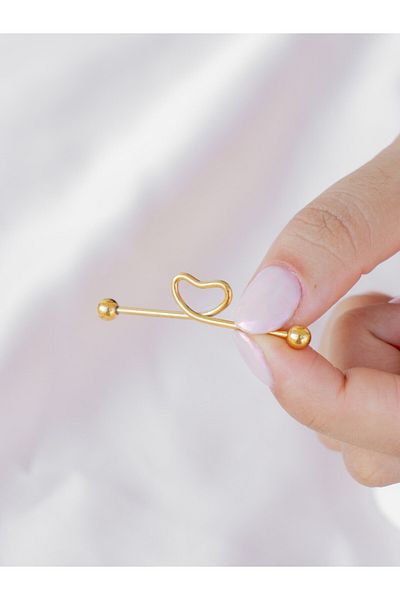 MORNEVA Steel Bridge Heart Industrial Piercing