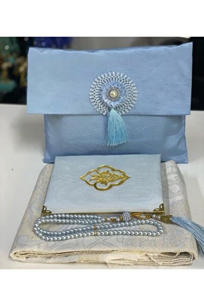 çeyizlik setim Çantalı Seccade Seti Hediyelik Bebe Mavisi