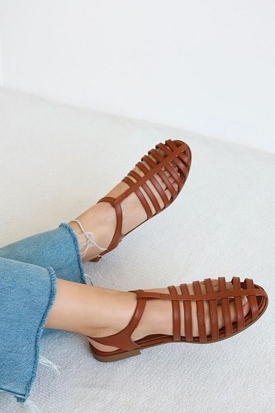 POLKA STORE Cage Piping Detailed Cage Women's Sandals