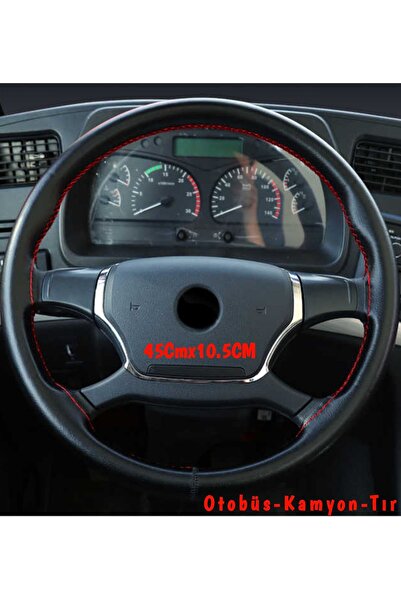 Asegaraj Universal Uyumlu Kamyon Tır Dikmeli Deri Direksiyon Kılıfı Düz Desen...
