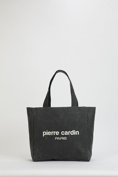 Pierre Cardin Μαύρη κερωμένη πάνινη γυναικεία τσάντα ώμου 05PO23Y3504