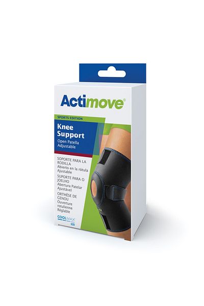 ACTIMOVE Knee Support Open Patella Adjustable Black Color