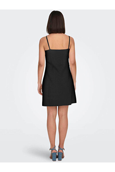ONLY Black Linen Blend Women's Dress -15255185 Onlcaro Short Dress