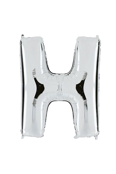 HBK 100 cm Silver Colored Letter H Foil Balloon