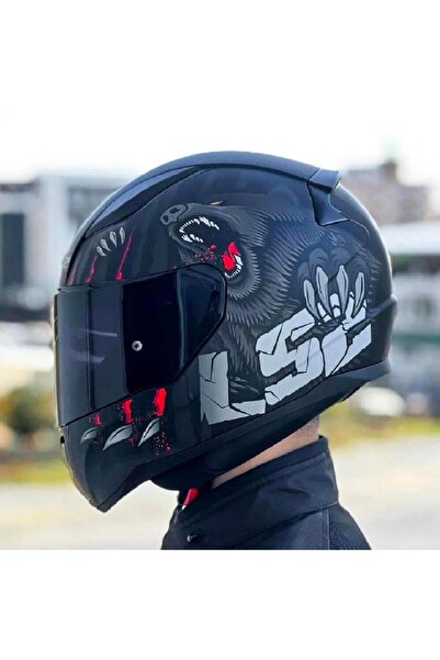 LS2 Rapid 2 Clawn Full Face Motosiklet Kaskı Siyah Vizörlü