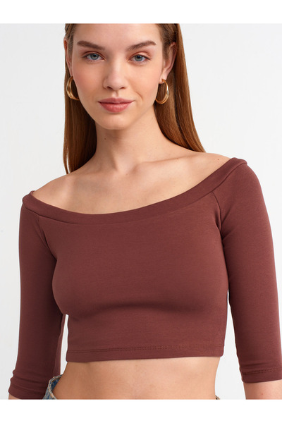 Dilvin 30937 Off-the-Shoulder Ball-Brown