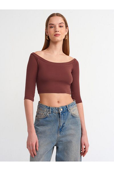 Dilvin 30937 Off-the-Shoulder Ball-Brown