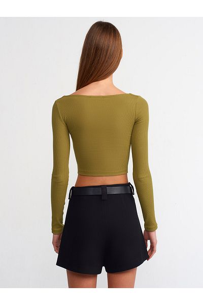 Dilvin 3700 Minge cu mânecă lungă cu cordon-kaki