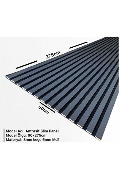 Genel Markalar Antrasit Slim Duvar Kaplama Paneli 60cm x 275cm - 1 Adet